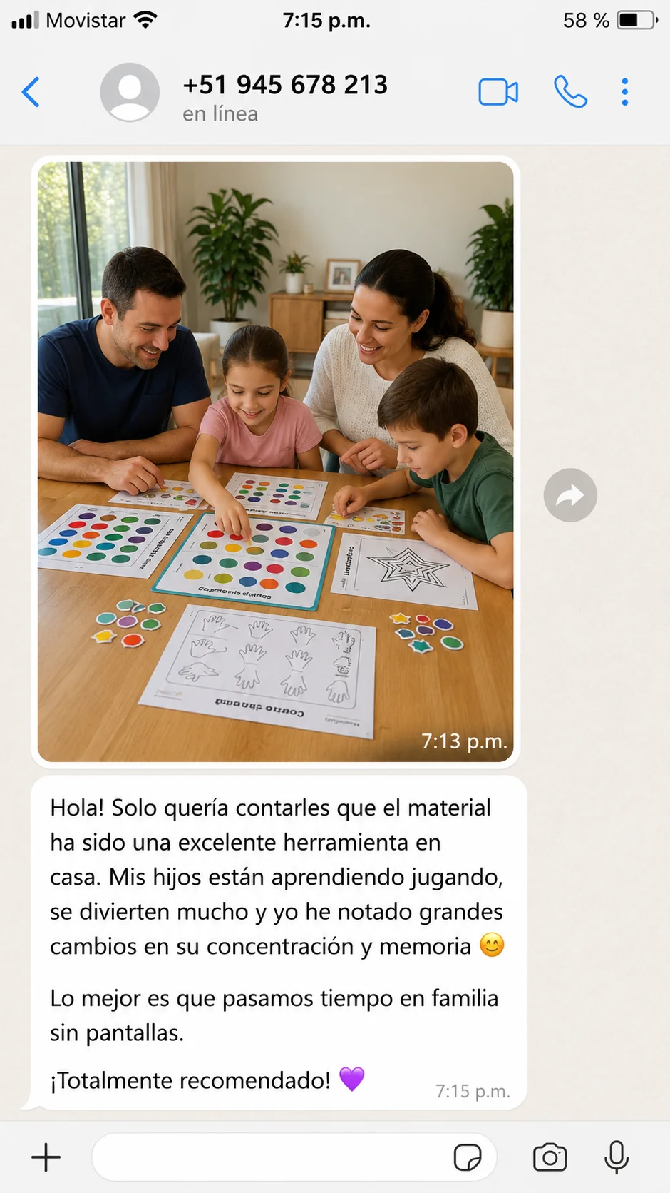 Testimonio 3 de una familia por WhatsApp
