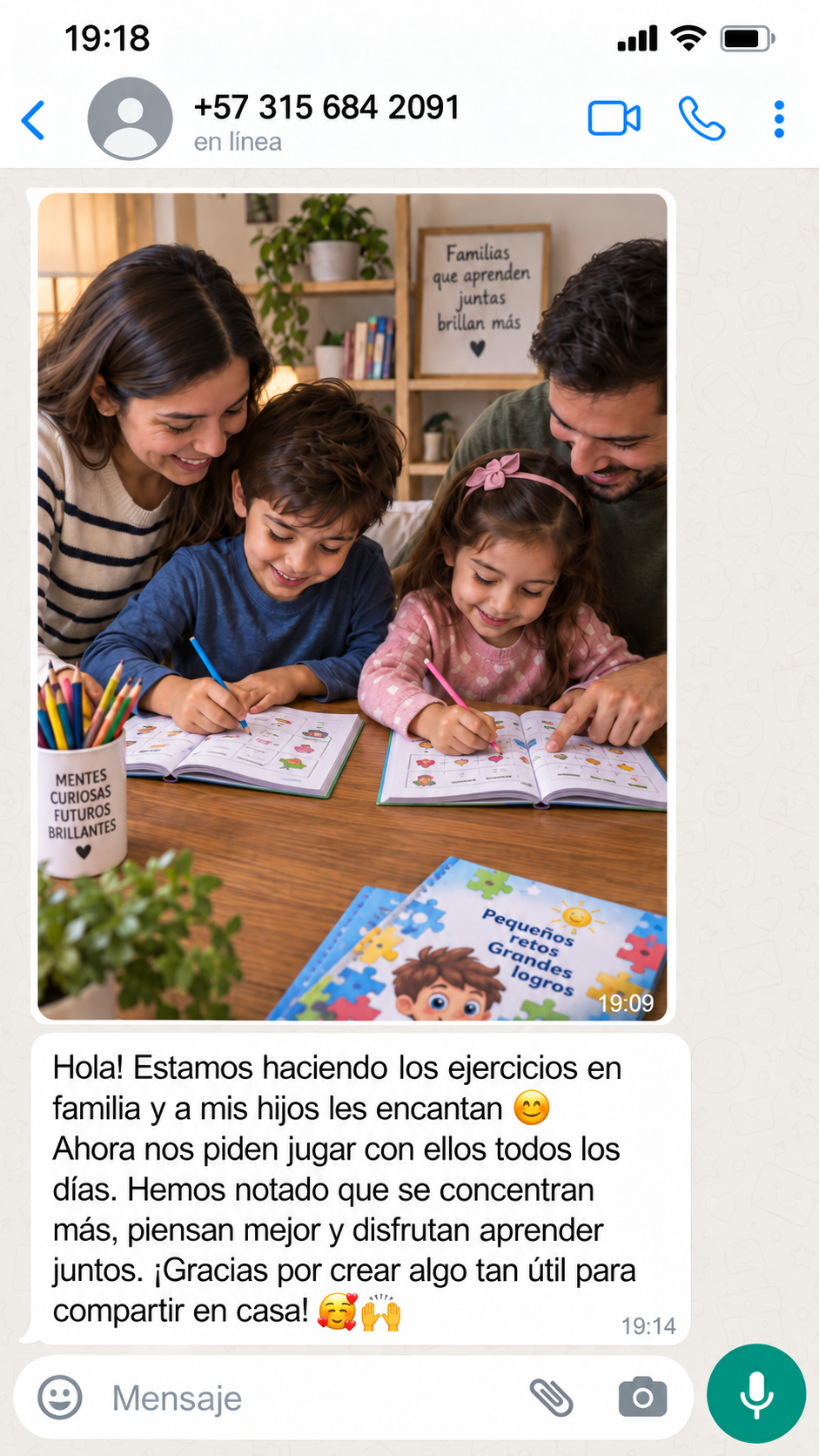 Testimonio 3 de una familia por WhatsApp